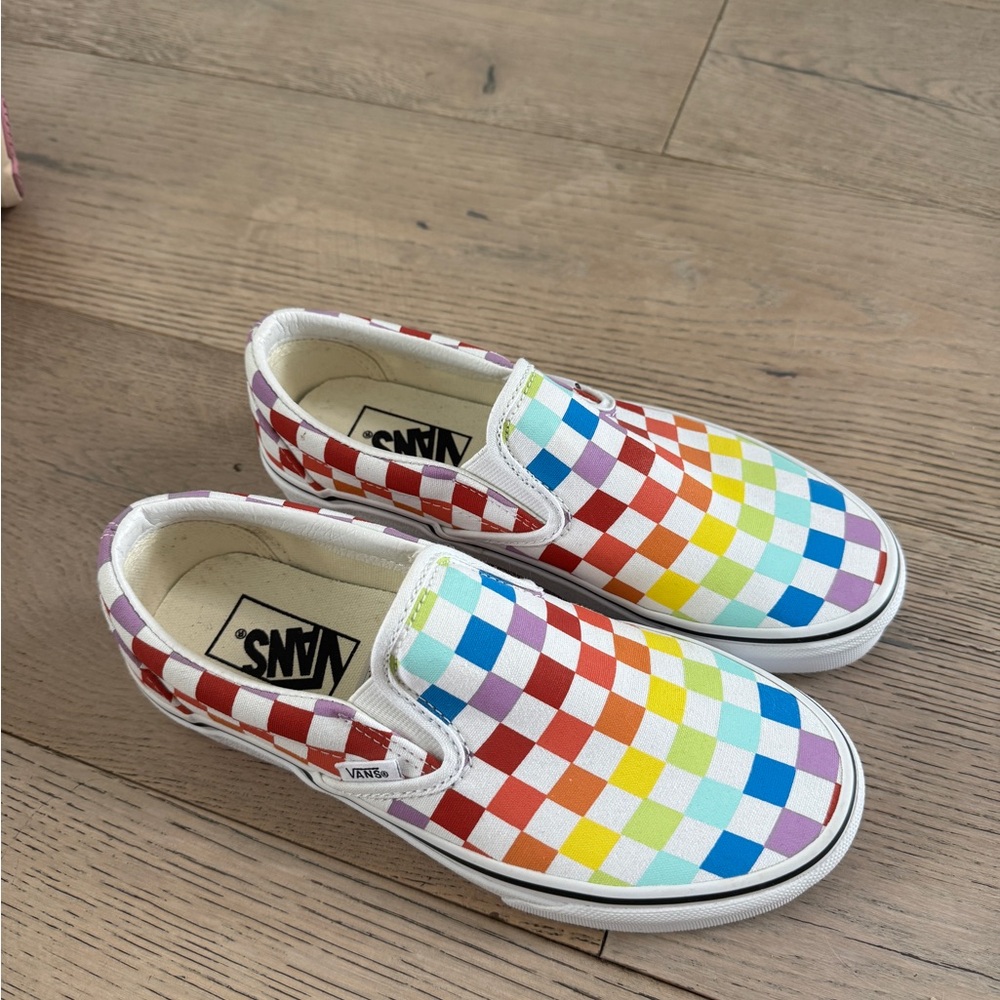 Vans Rainbow Checkered Slip-On Sneakers